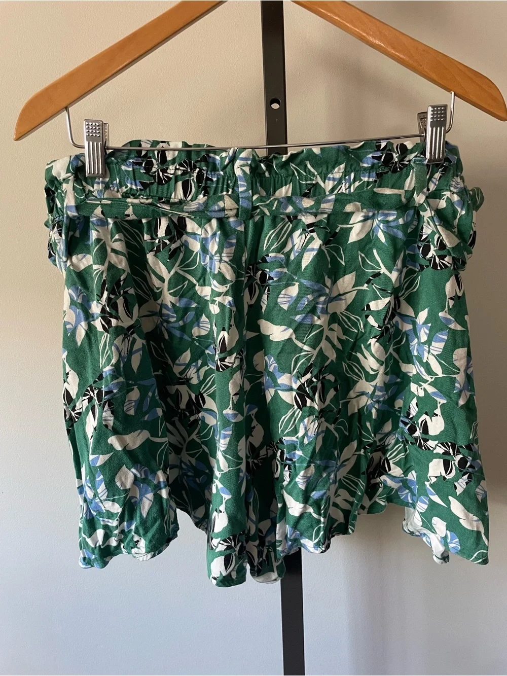 Eloquii Floral Shorts Flowy Waist Tie Green Botanical Plus Size 18 - Picture 2 of 6